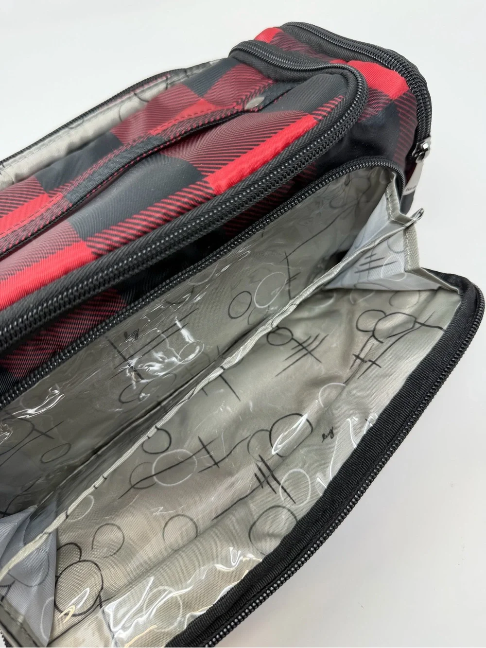 Lug Trolley Cosmetic Bag Red and Black Buffalo Check